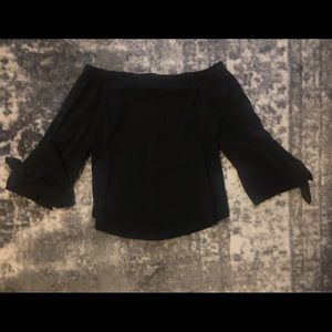 Black off the shoulder blouse
